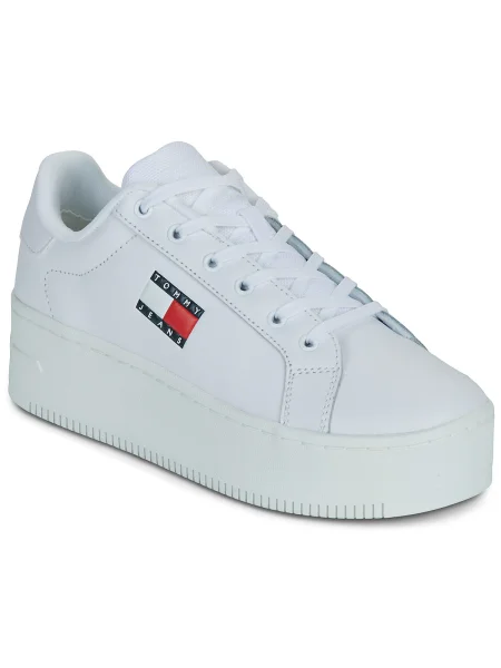 Sneakerși Tommy Jeans din piele alb