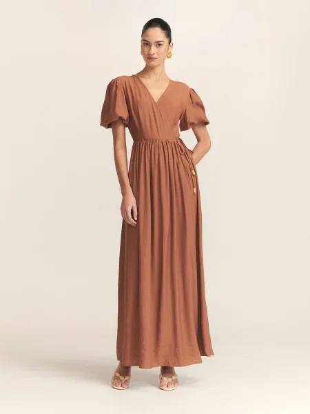 St MRLO Rochie Remi ruginiu maro