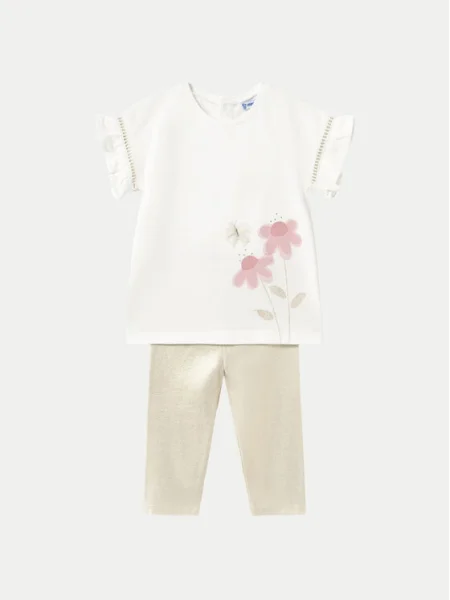 Mayoral Set tricou și leggings bej
