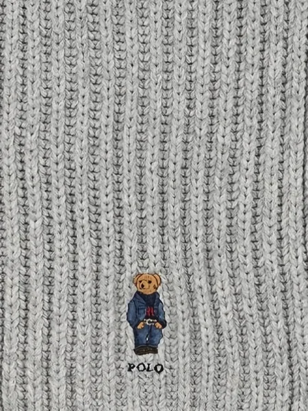 Froté široký pruhovaný šál Polo Ralph Lauren modrý