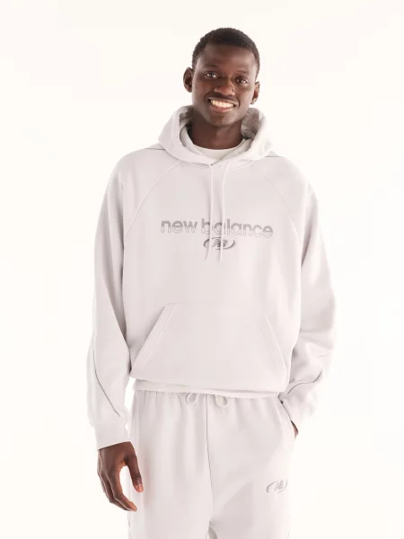Спортивна кофта New Balance Trackside Fleece бавовна/перероблений сірий