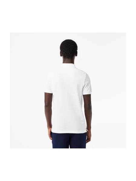 Gulerat scurt tricou Lacoste alb