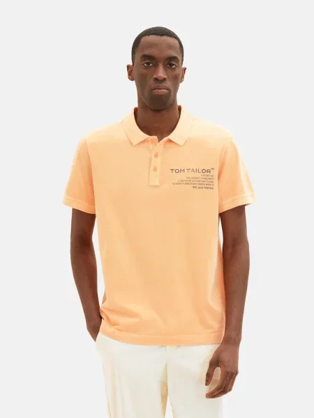 TOM TAILOR Tricou portocaliu deschis / negru