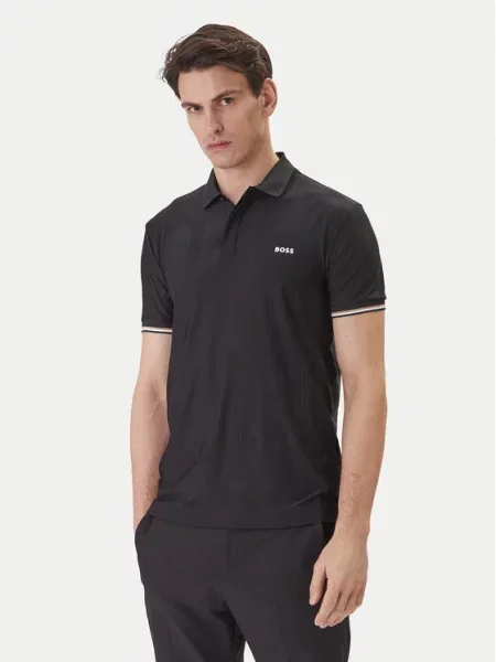 BOSS Polo majica Chip Hexa črna