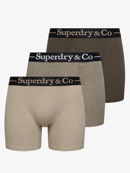 Superdry & Co Boxerky umbra / cappuccino / hnědý melír černá
