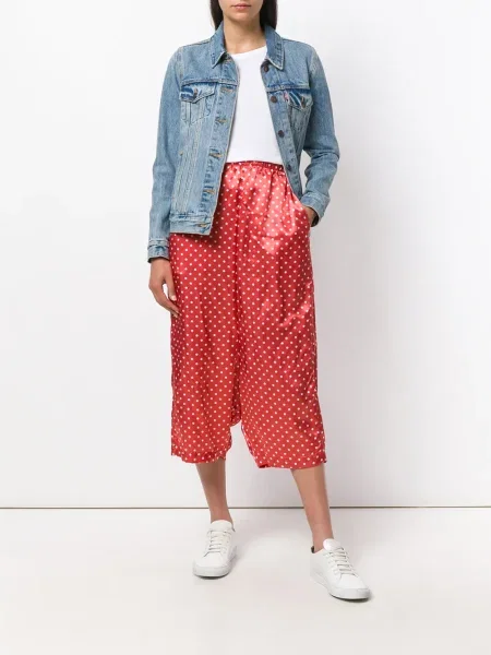 Puntíkaté kalhoty Comme Des Garçons Pre-owned červené