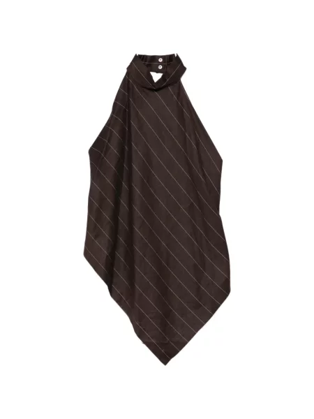Top Helmut Lang cu gât halter maro