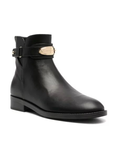 Botki Michael Kors skórzane bez obcasa czarne
