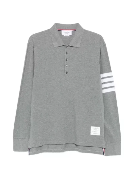 Lung tricou polo Thom Browne gri