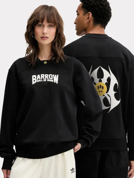 Суичър с качулка Barrow с качулка с принт черно