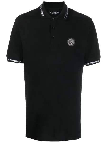 Polo Plein Sport cu imagine cu dungi de tigru negru