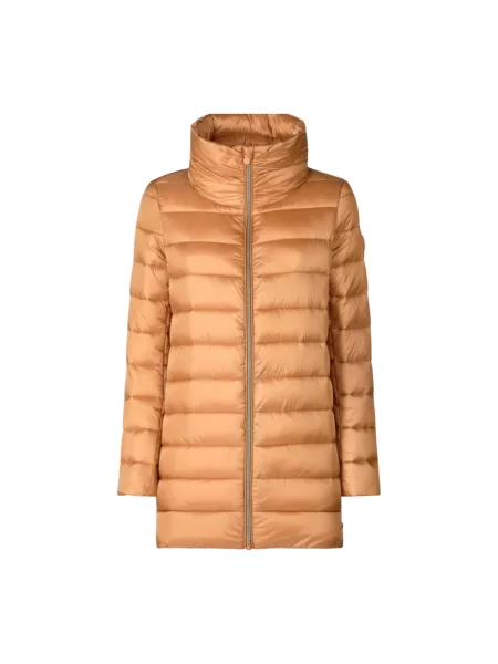 Długa kurtka puchowa Save The Duck pomarańczowa