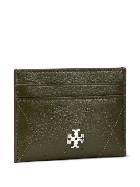 Matlasat portofel Tory Burch cu autograf verde