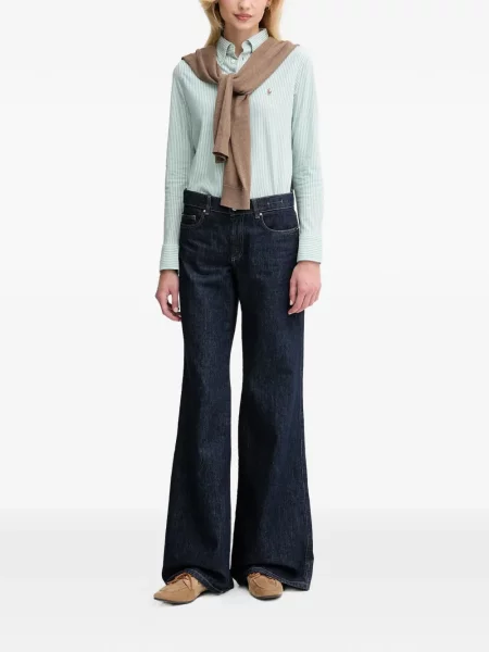 Odgovarati majica Polo Ralph Lauren s čipkom s izlizanim efektom zelena