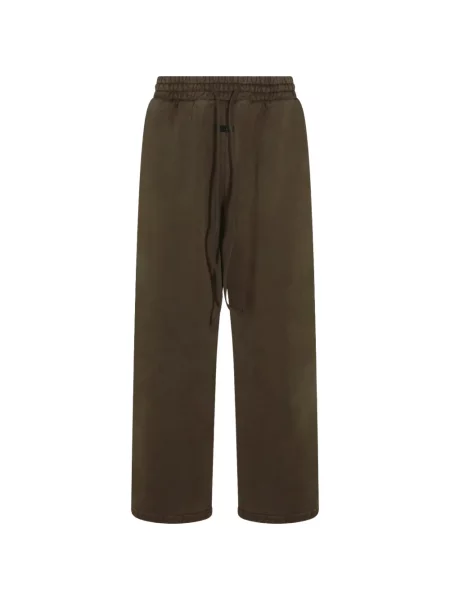 Pantaloni Fear Of God cu autograf cu cordon maro
