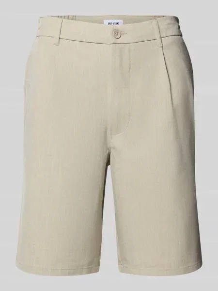 Szorty o kroju slim fit z z tyłu model ‘LOU’ Only & Sons beżowe