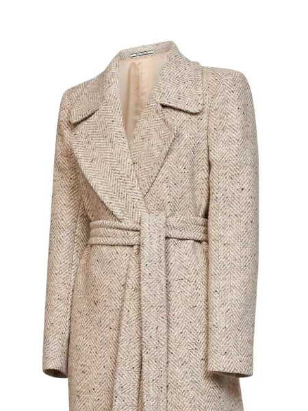 Cu centură palton Tagliatore cu model herringbone