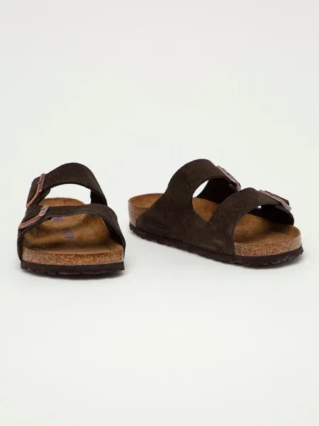 Semišové šľapky Birkenstock hnedá