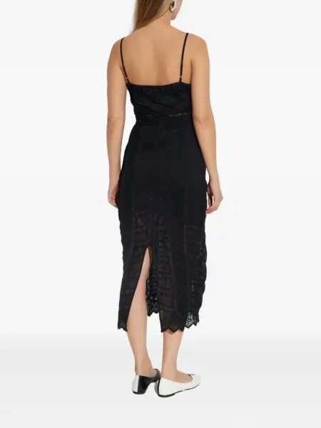 Rochie midi Loveshackfancy din dantelă până la genunchi de costum negru