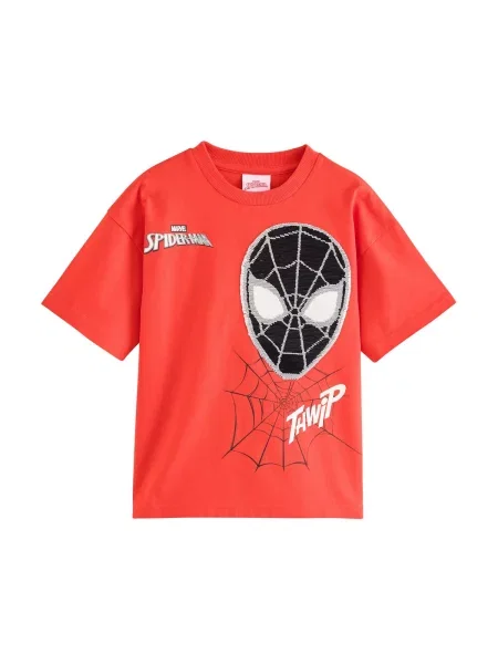 Next Tricou gri / roșu negru