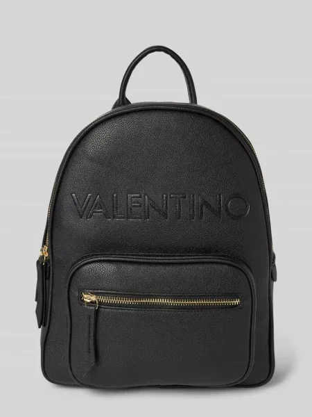 Lniany plecak Valentino Bags czarny