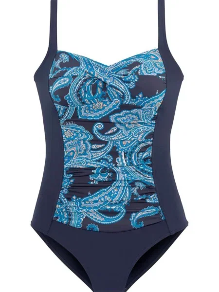 LASCANA Costum de baie întreg deschis / închis albastru