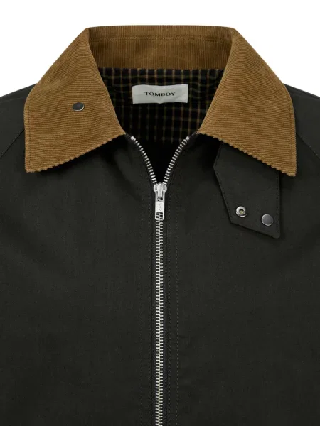 Manšestrová s límcem bunda Tomboy zelená