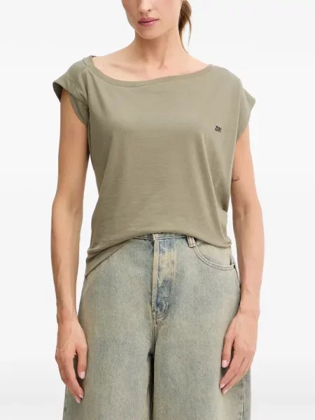 Tricou Miss Sixty cu umeri cu decolteu în U verde
