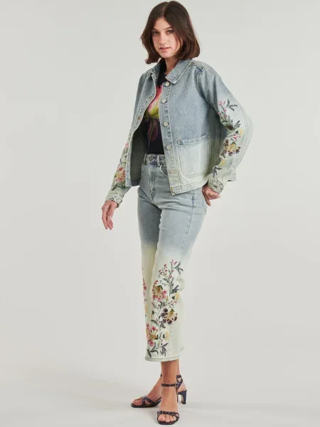 Blugi evazați Desigual albastru