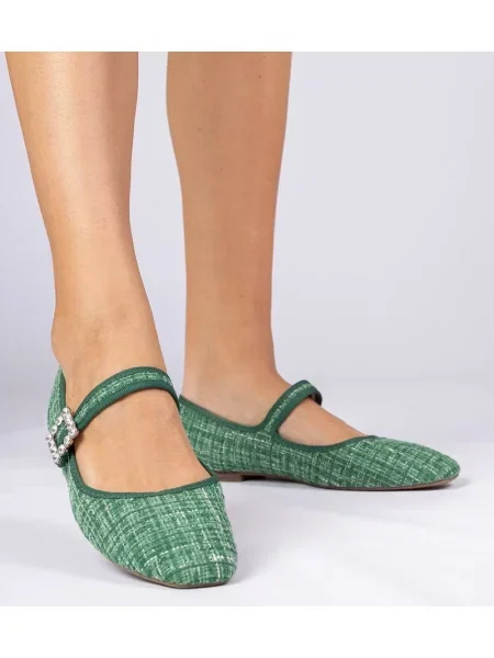 Balerinke D/ceo z zaponko s kristali zelena