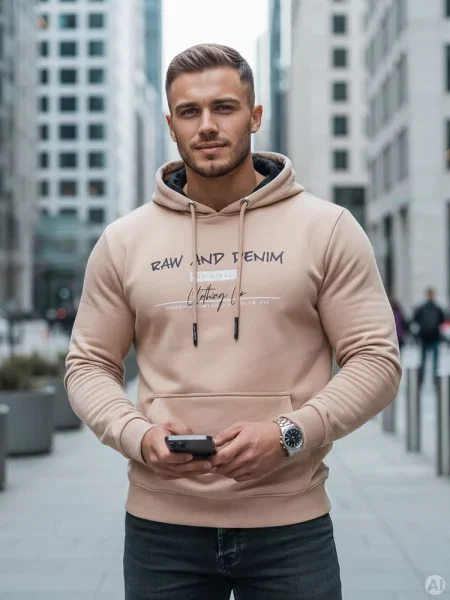 Bluza z nadrukiem Dstreet beżowa