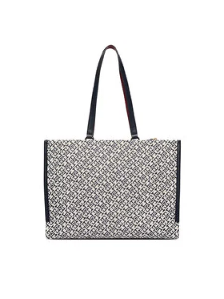 Tommy Hilfiger Ročna torba Th Jacquard Tote modra