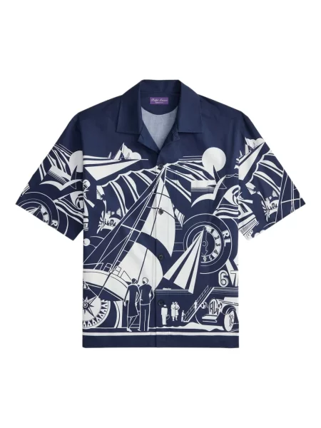 Scurt cămașă Ralph Lauren Purple Label cu imagine albastru