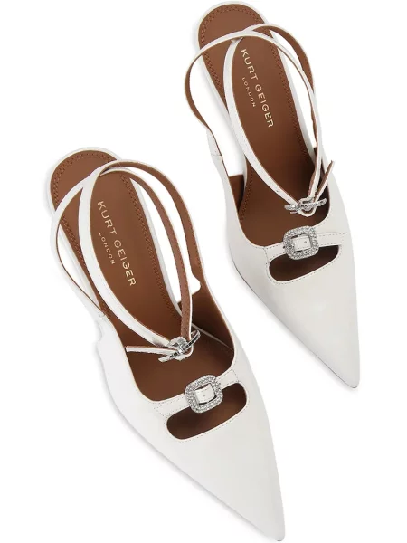 Кожаные туфли Kurt Geiger London на шпильке с пряжкой белые