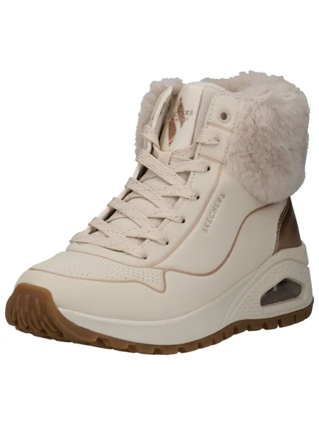 SKECHERS Ghete cu șireturi Uno deschis / auriu bej