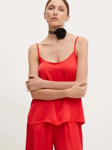 Блуза Answear Lab с изчистен дизайн червено