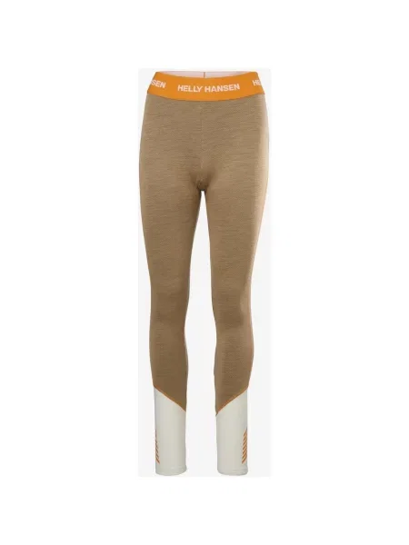 Długie legginsy Helly Hansen Lifa Merino Midweight jasnobrązowy pomarańczowy XS biały