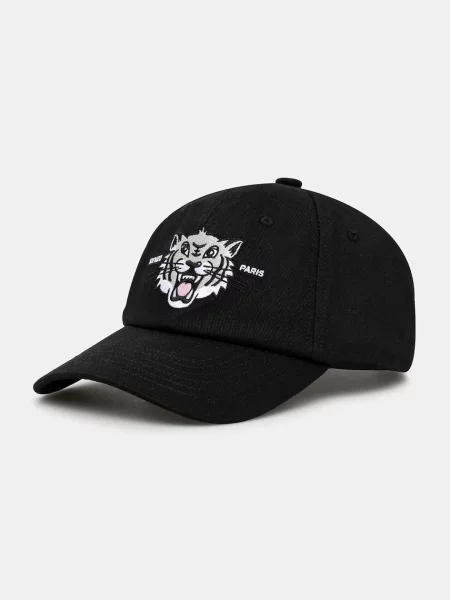 Шапка с козирка Kenzo с изчистен дизайн черно