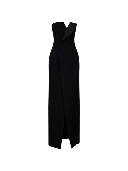Rochie maxi P.a.r.o.s.h. cu două rânduri de nasturi negru
