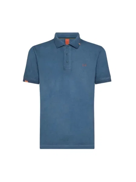 Koszulka polo Sun68 z logo niebieska