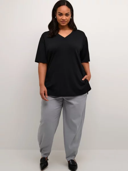 KAFFE CURVE Tricou Malla' negru