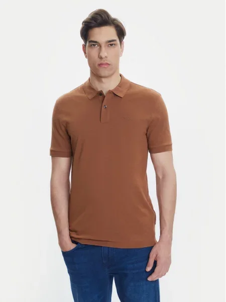 BOSS Polo marškinėliai Pallas Regular Fit smėlio