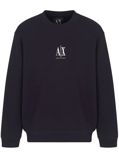 Hanorac Armani Exchange cu broderie albastru