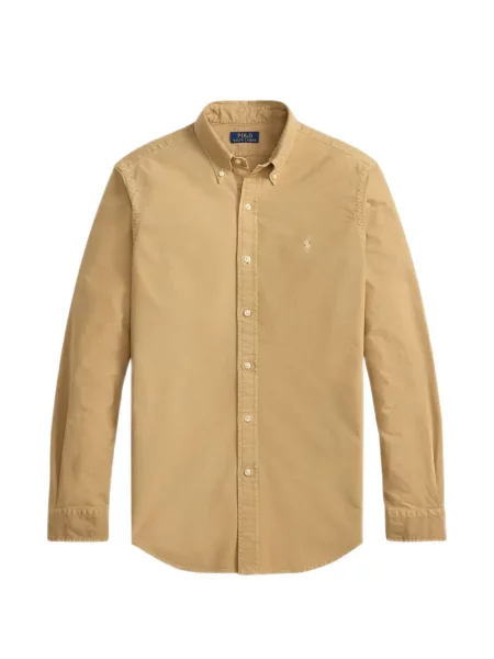 Λινό ριγέ polo Polo Ralph Lauren με κέντημα πράσινο