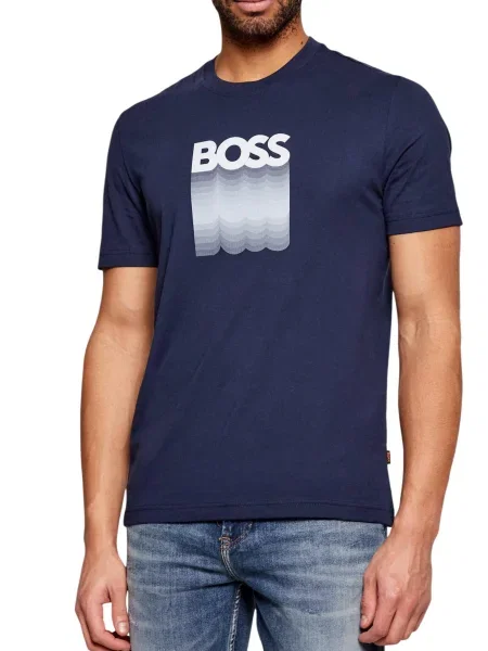 BOSS Majica Te_Insignia / bela modra