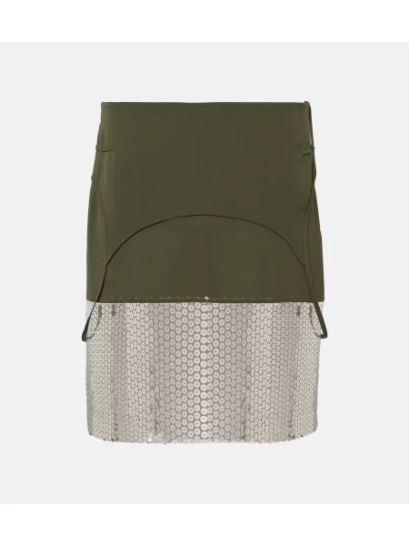 Fustă midi The Attico până la genunchi verde