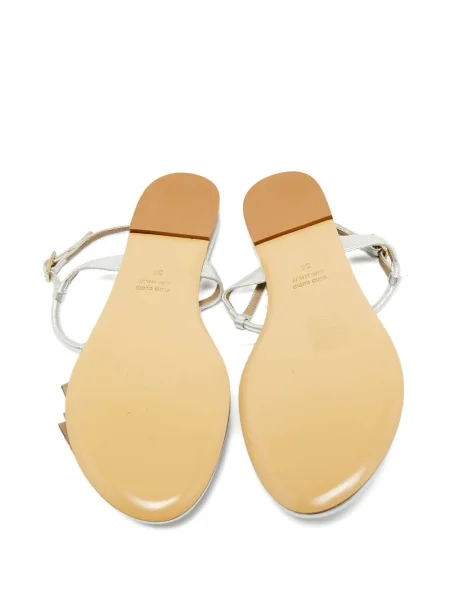 Sandale Anya Hindmarch din piele fără toc argintiu