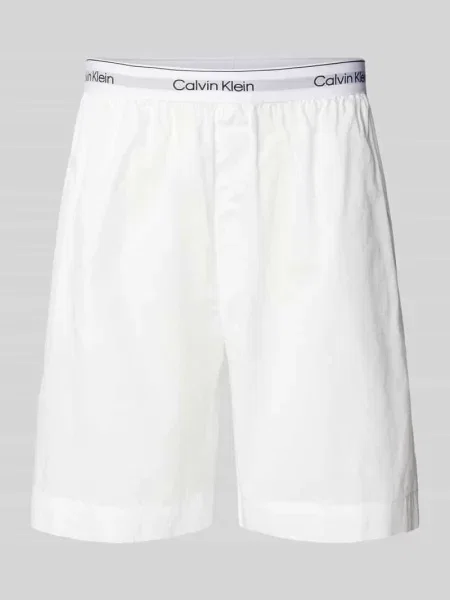 Szorty o kroju regular fit z elastycznym pasem z logo Calvin Klein Underwear białe
