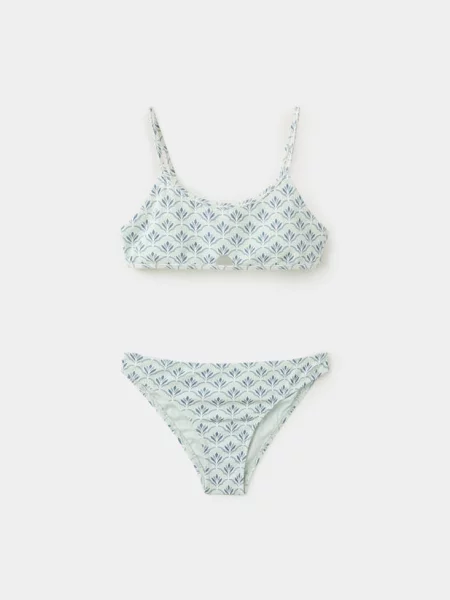 Bikini z nadrukiem bladozielony Dzieci lata MANGO KIDS