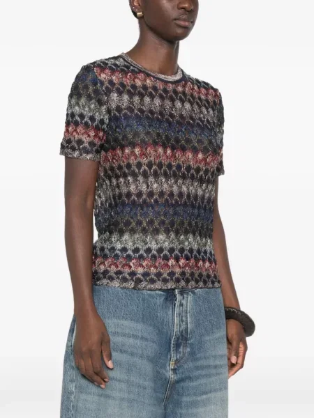 Tricou Missoni tricotate albastru